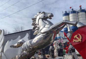 商場駿馬雕塑廠家 中式戶外小品 歐式拉絲駿馬雕塑