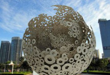 仿古圓球雕塑廠家 創意小品 房地產不銹鋼圓球雕塑