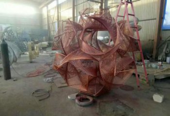 拉絲球狀雕塑廠家 鏤空創(chuàng)意擺件 大型不銹鋼球狀雕塑