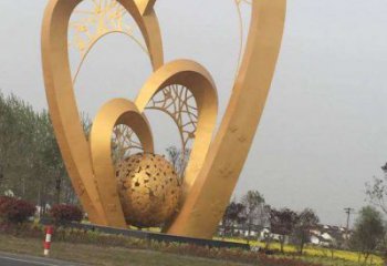 鍍金球狀雕塑廠家 鑄造廣場(chǎng)擺件 戶(hù)外不銹鋼球狀雕塑