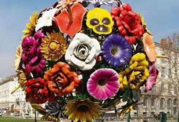 異形花球雕塑廠家 現(xiàn)代公園小品 公園不銹鋼花球雕塑