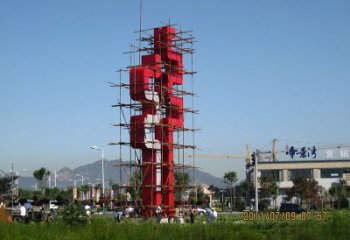 公園甲骨文雕塑廠家 戶外擺件 大型不銹鋼甲骨文雕塑