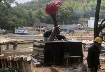 企業火把雕塑廠家 烤漆公園小品 歐式不銹鋼火把雕塑