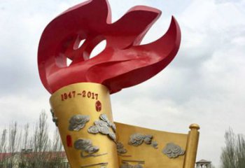 大型商場圣火雕塑廠家 廣場擺件 現代不銹鋼圣火雕塑