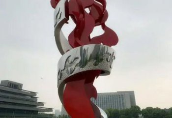 戶外圣火雕塑廠家 噴漆黨建小品 大型不銹鋼圣火雕塑