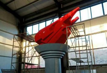 政府火把雕塑廠家 幾何烤漆擺件 現代不銹鋼火把雕塑