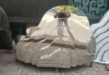 中式假山雕塑廠家 鏡面現(xiàn)代小品 創(chuàng)意不銹鋼假山雕塑