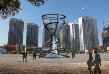 幾何漏斗雕塑廠家 創意小品 大門口不銹鋼漏斗雕塑