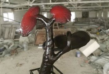 烤漆靈芝雕塑廠家 廣場(chǎng)小品 戶(hù)外不銹鋼靈芝雕塑