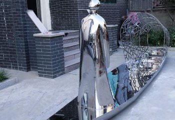 公園小船雕塑廠家 戶外擺件 創意不銹鋼小船雕塑生產