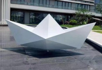 中式船型雕塑廠家 公園小品 游樂場不銹鋼船型雕塑