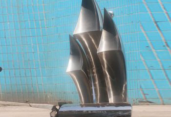 現代船型雕塑廠家 大型別墅區擺件 鑄造不銹鋼船型雕塑