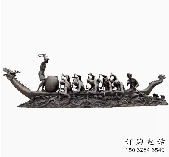 體育劃船雕塑廠家 運動小品 烤漆不銹鋼劃船雕塑生產