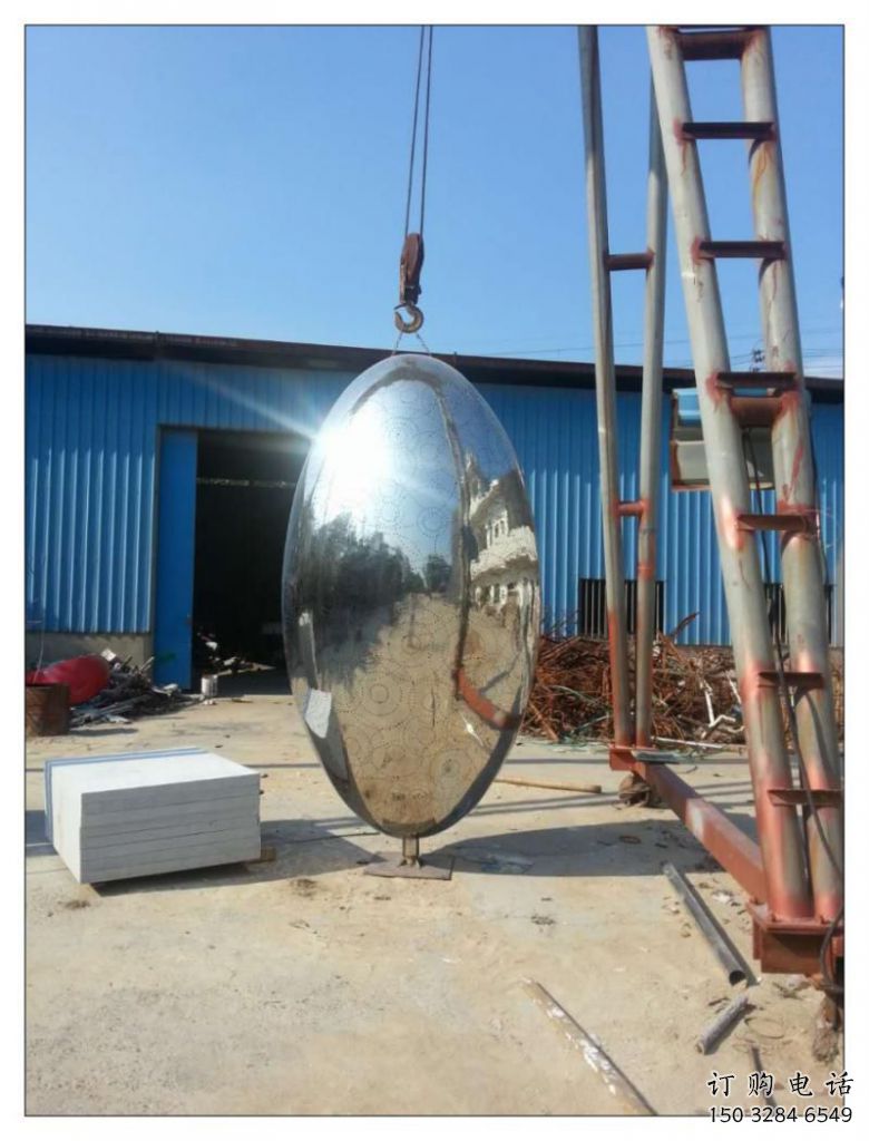 大型雞蛋雕塑廠家 創意公園小品 生產不銹鋼雞蛋雕塑廠家