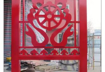 中式屏風(fēng)雕塑廠家 鏤空烤漆小品 游樂(lè)場(chǎng)不銹鋼屏風(fēng)雕塑