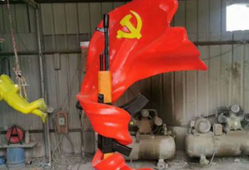 彩繪沖鋒號雕塑廠家 烤漆擺件 街頭不銹鋼沖鋒號雕塑