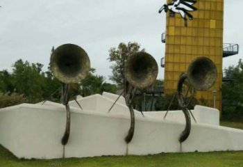 異形喇叭雕塑廠家 現代小品 公園不銹鋼喇叭雕塑生產