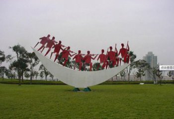 異形月牙形雕塑廠家 現代廣場小品 公園不銹鋼月牙形雕塑生產