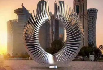 中式圓圈雕塑廠家 啞光小品 游樂場不銹鋼圓圈雕塑制作