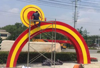 大型拱門雕塑廠家 鍛造小品 現代不銹鋼拱門雕塑制作