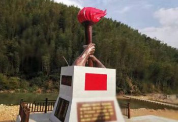 噴漆火把雕塑廠家 中式村口小品 不銹鋼火把雕塑價格