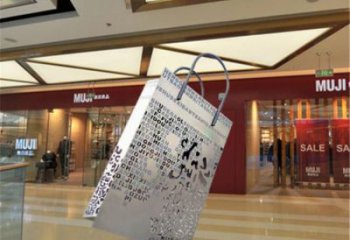 鏤空手提包雕塑廠家 歐式小品 大型商場(chǎng)不銹鋼手提包雕塑