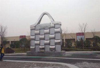 鏡面手提包雕塑廠家 廣場(chǎng)小品 步行街不銹鋼手提包雕塑