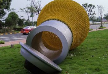 街道燈泡雕塑廠家 現(xiàn)代擺件 鏤空不銹鋼燈泡雕塑生產(chǎn)