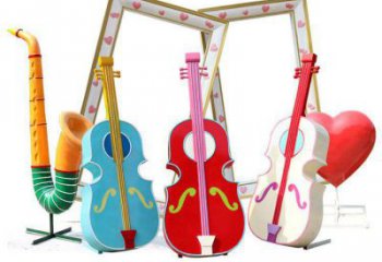 公園小提琴雕塑廠家 戶外擺件 大型不銹鋼小提琴雕塑