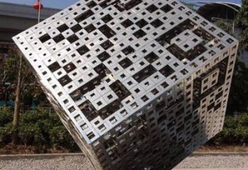 鏤空二維碼雕塑廠家 園林小品 現代不銹鋼二維碼雕塑廠家