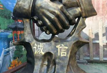 仿古握手雕塑廠家 企業 小品 大型不銹鋼握手雕塑廠