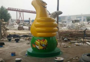 街道手勢雕塑廠家 現代擺件 噴漆不銹鋼手勢雕塑廠