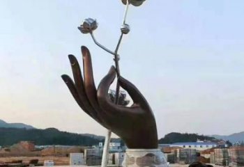 大型拈花指雕塑廠家 鍛造小品 現代不銹鋼拈花指雕塑廠
