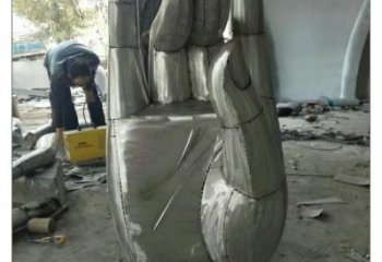 創意佛手雕塑廠家 現代小品 公園不銹鋼佛手雕塑廠