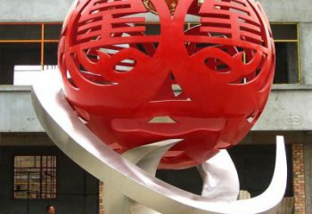 噴漆紅日雕塑廠家 中式小品 鏤空不銹鋼紅日雕塑廠