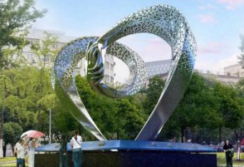 異形心心相印雕塑廠家 現(xiàn)代廣場抽象小品