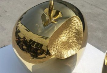 中式金蘋果雕塑廠家 現代小品 酒店不銹鋼金蘋果雕塑廠