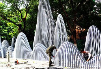 烤漆群山雕塑廠家 鋼管小品 戶外不銹鋼群山雕塑廠