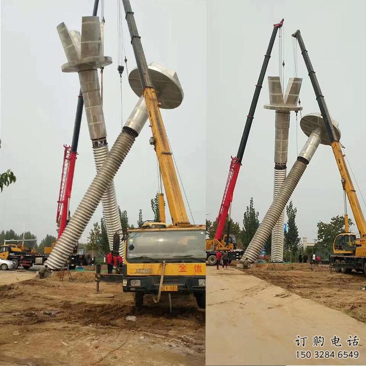 烤漆螺絲雕塑廠家 創意小品 戶外不銹鋼螺絲雕塑定做