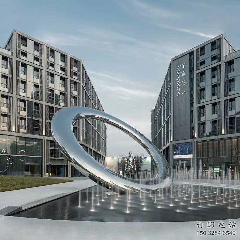 異形水簾雕塑廠家 現代小品 歐式不銹鋼水簾雕塑廠