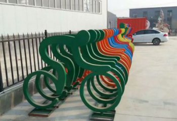 彩繪自行車雕塑廠家 現代擺件 街頭不銹鋼自行車雕塑定做