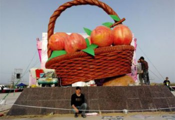 烤漆菜籃子雕塑廠家 現代小品 戶外不銹鋼菜籃子雕塑廠