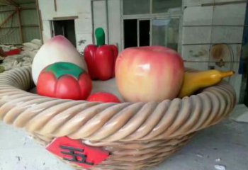 中式菜籃子雕塑廠家 現代小品 游樂場不銹鋼菜籃子雕塑廠