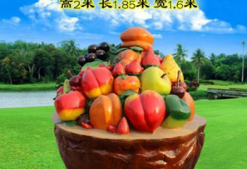 公園菜籃子雕塑廠家 戶外擺件 現代不銹鋼菜籃子雕塑報價