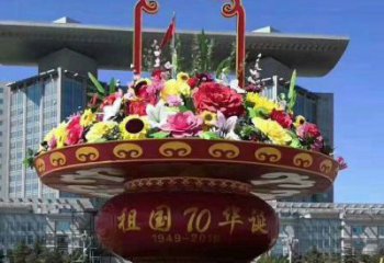 異形花籃雕塑廠家 現代小品 廣場不銹鋼花籃雕塑廠