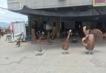 創意二胡雕塑廠家 現代小品 公園不銹鋼二胡雕塑廠