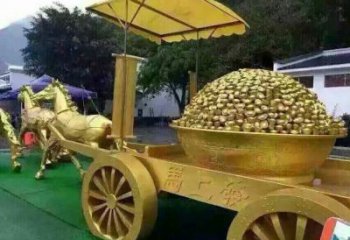 商業街馬車雕塑廠家 創意擺件 現代不銹鋼馬車雕塑廠