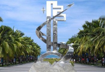 戶外鑰匙雕塑廠家 鏡面公園小品 大型不銹鋼鑰匙雕塑生產(chǎn)