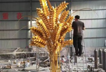 現(xiàn)代禾苗雕塑廠家 大型別墅區(qū)擺件 仿真不銹鋼禾苗雕塑廠