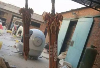 戶外利劍雕塑廠家 噴漆小品 現(xiàn)代不銹鋼利劍雕塑廠制作